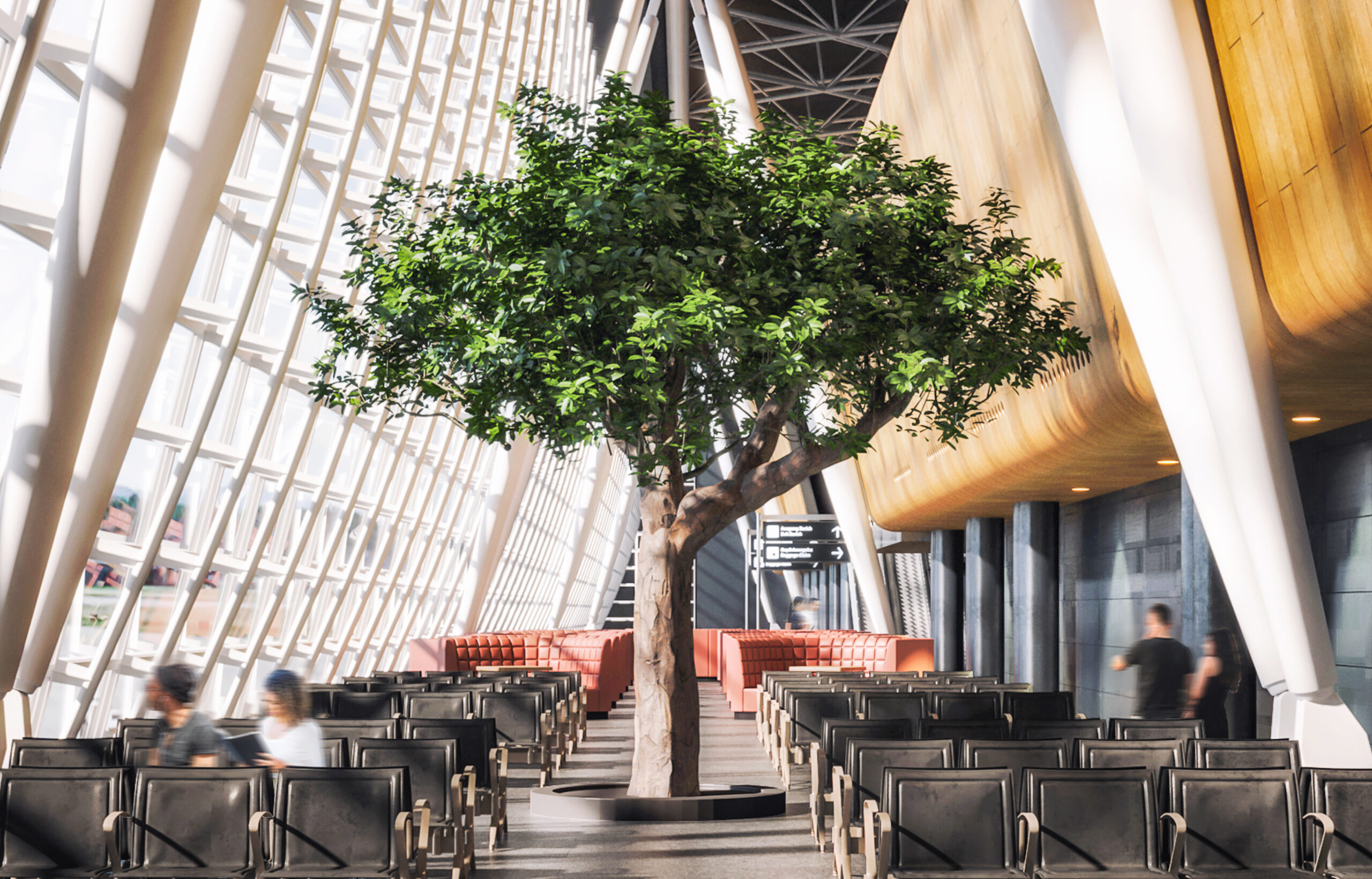 Art Tree, künstlicher Baum im Flughafengebäude